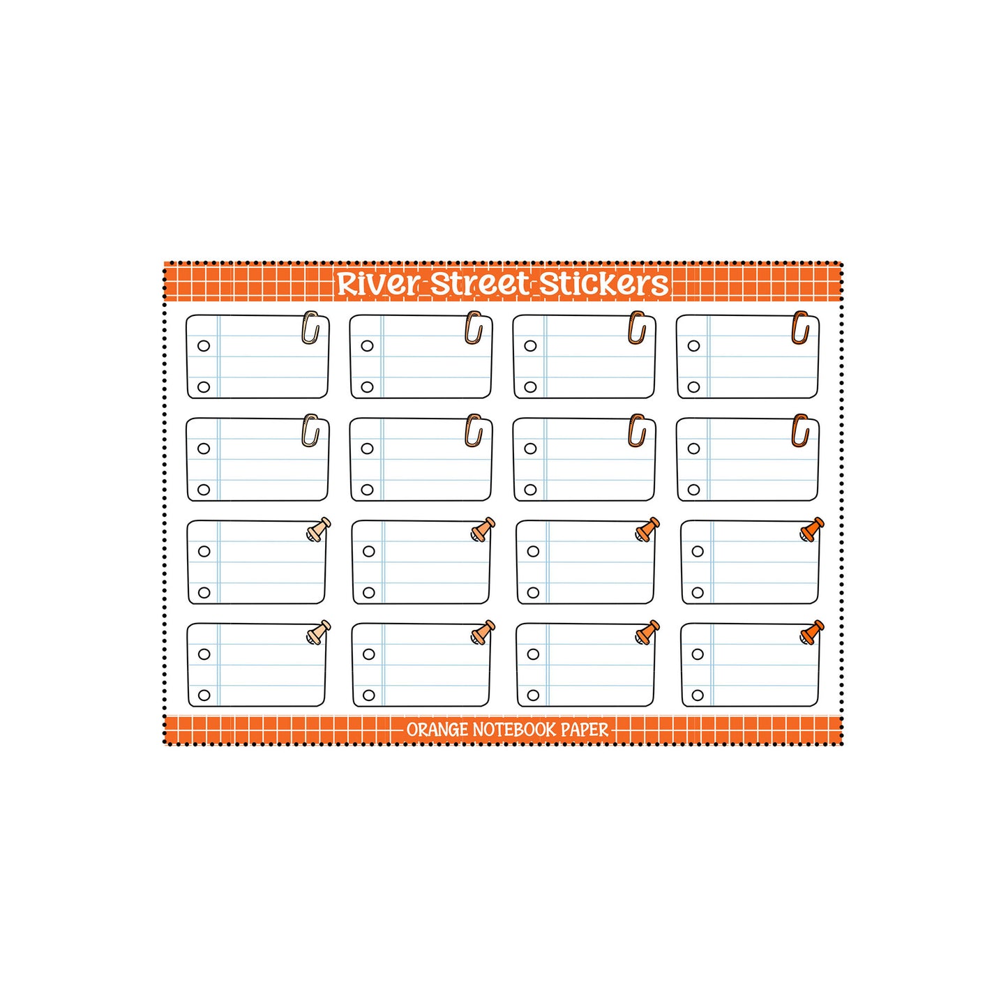 Notebook Paper Functional Half Boxes - Lined