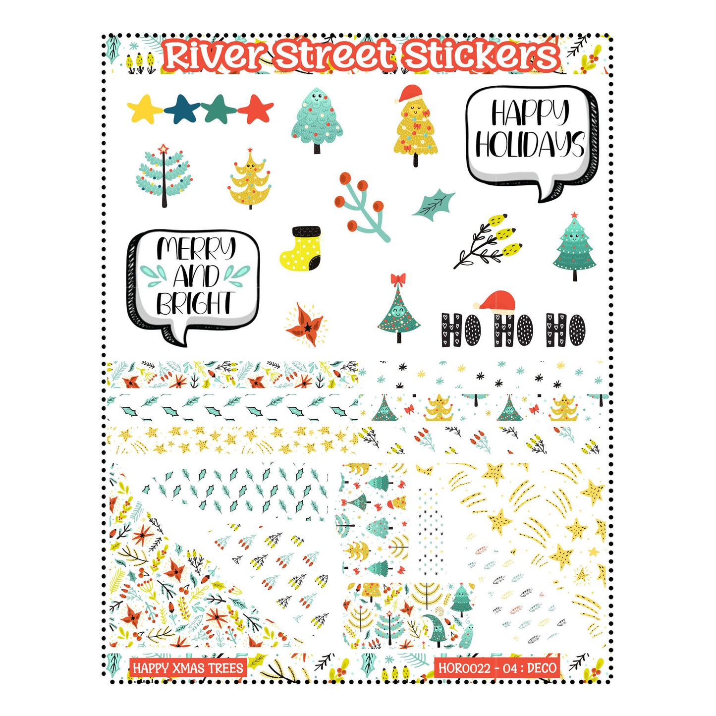 Happy Christmas Trees Horizontal Weekly Kit
