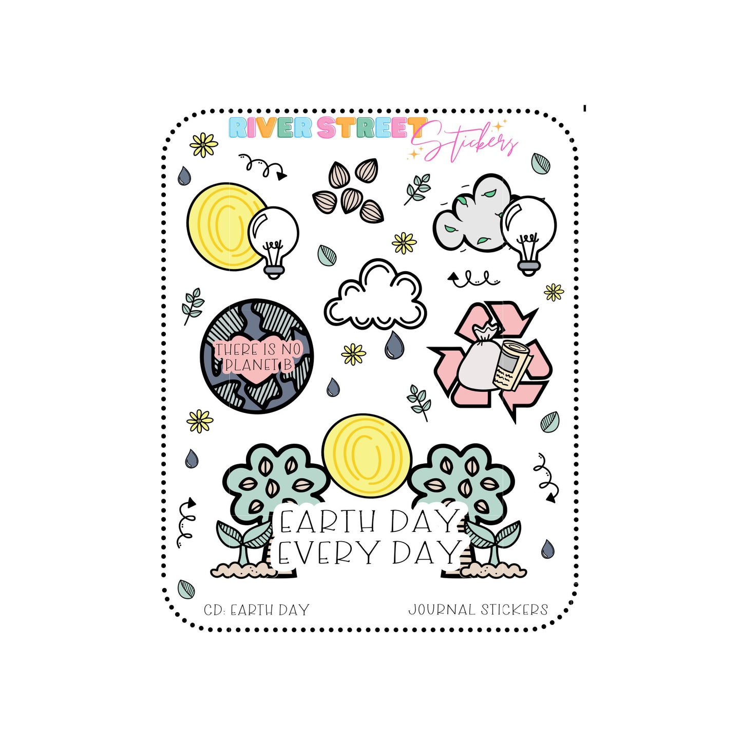 Earth Day Journal Stickers
