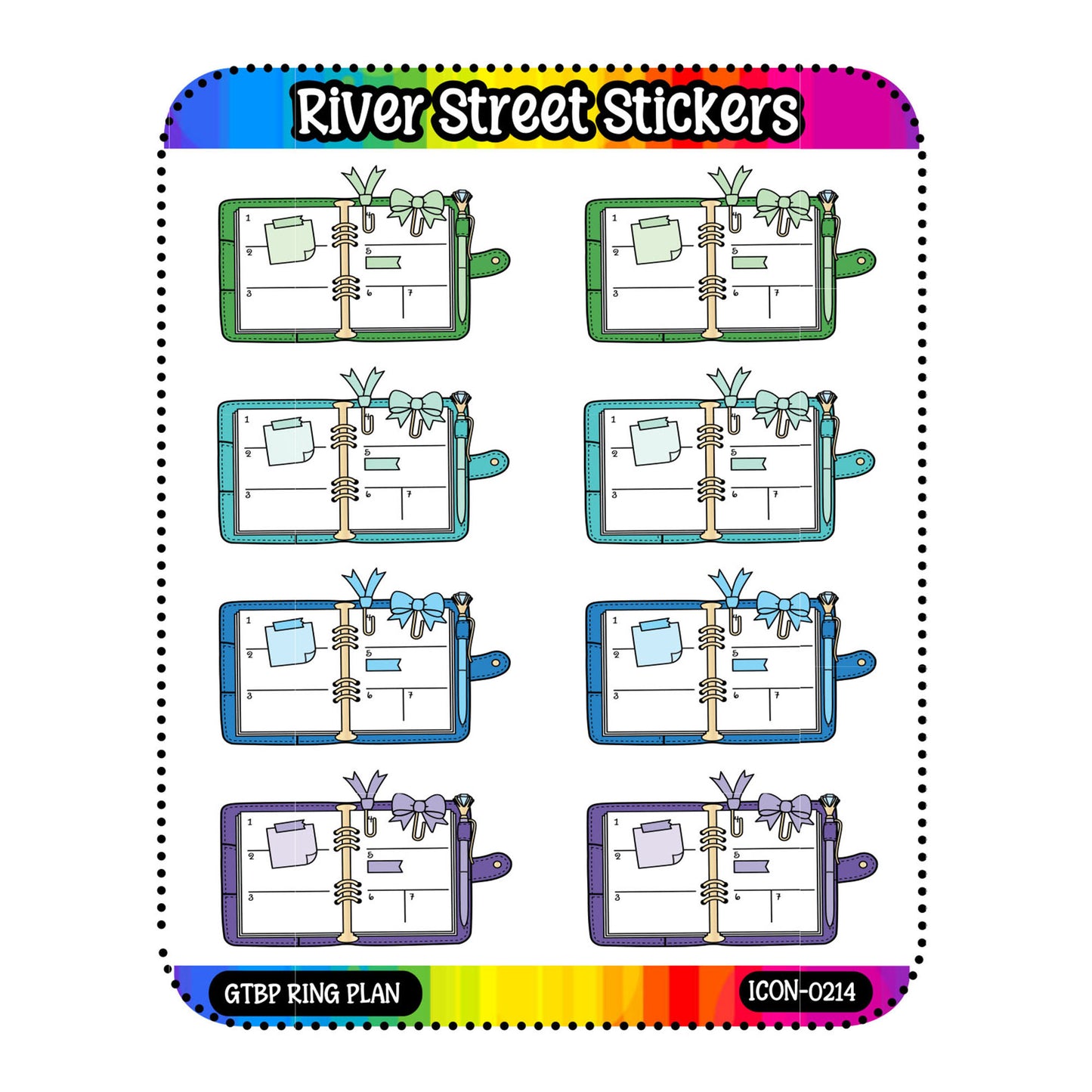 GTBP (Green, Teal, Blue, Purple) Ring Planner Icons